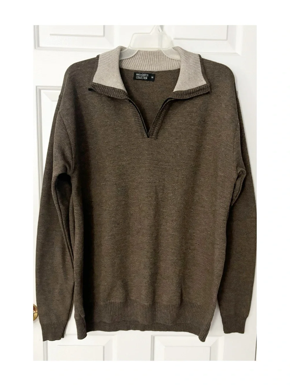 Men's Marx & Dutch Collection Brown & Tan Sweater, Size 3X, Thick Sweater